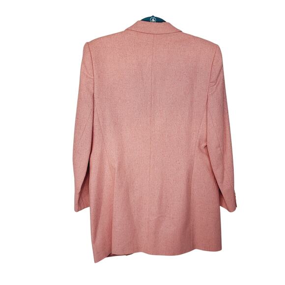 Vintage Agenda Made in USA Pink Wool Blend Embroidered Pockets Blazer Sz 14 Y2K - Picture 6 of 12